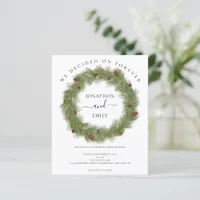 Budget Christmas Pine Cones Wedding Invitation