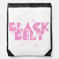 Pink Floral Martial Arts Black Belt Backpack