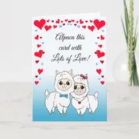 Alpacas and  LLamas Funny Valentine's Day Card