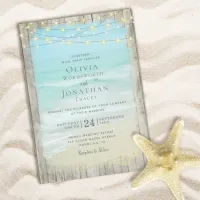 Rustic Beach Wood Destination Wedding Invitation