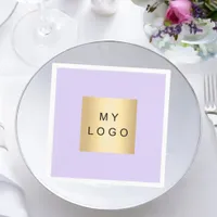 Violet lavender cafe bar business logo napkins