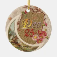 Vintage Dec. 25 Ceramic Ornament