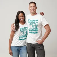 Teal Coffee Anxiety Skeleton Tee