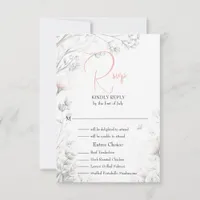 Whimsical Delicate Blush Floral Branch  RSVP Card