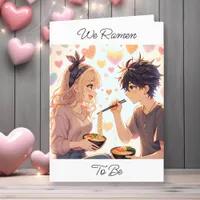 Cute Anime Ramen Noodles Pun Valentine's Day Photo Holiday Card