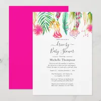 Hot-Pink Tropical Summer Drive By Shower Invitation