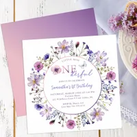 Little Miss Onederful Wildflower 1st Birthday Invitation