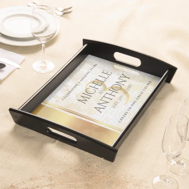 Elegant 3rd Leather Wedding Anniversary Serving Tray