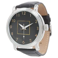 Business company logo black gold  watch