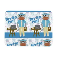 Write On! Writer Sock Monkey Author Fun  Magnet