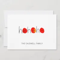 Red & Black Ho Ho Ho Hand-painted Christmas Holiday Card