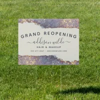 Iridescent Purple Gold Glam Glitter Salon Sign