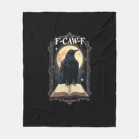 F-Caw-F Crow Funny Halloween Raven Moon Fleece Blanket