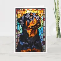 Stained Glass Style Rottweiler Dog Card