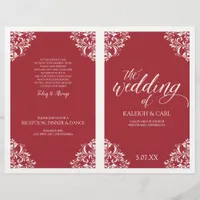 Elegant Wedding Program Booklet - Nadine (Red)