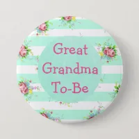 Great Grandma to Be Baby Shower Button