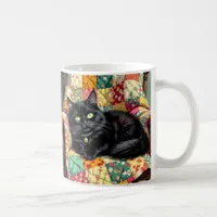 Cute Black Cat on Rocking Chair Coffee Mug