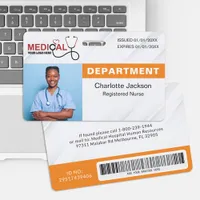 Hospital Photo ID Badge with Barcode