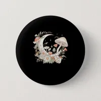 Aesthetic Moon Goblincore And Cottagecore Mushroom Button