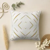 Elegant White Gold Diamond Line Throw Pillow