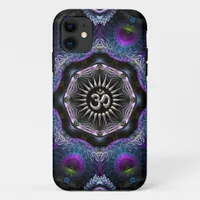 Silver Aum Hexagon Fantasy Fractals New-Age iPhone 11 Case