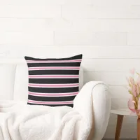 Pink, Black and White Modern  Throw Pillow