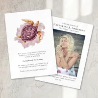 Turtle Photo Sympathy Funeral Memorial Thank You Card