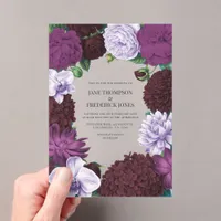 Midnight Orchid, Velvet Aubergine & Misty Mauve Acrylic Invitations