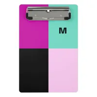 Modern Abstract Stylish Monogram Color Block Mini Clipboard