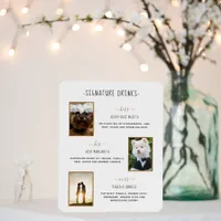Signature Drinks Gold Personalized Wedding Photos Foam Board