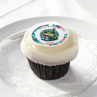 Personalized Happy Birthday Frog Themed   Edible Frosting Rounds