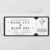 Bold Minimalist  Wash, Cut & Blow Dry Voucher   Invitation