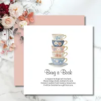 Time for Tea Floral Bridal Shower Enclosure Card