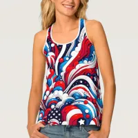 Patriotic Red, White and Blue Fourth of July Tank Top