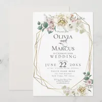 Wedding | Vanilla Watercolor Peony Flowers Invitation