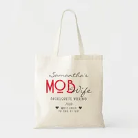 Mob Wife & Martini Black Bach Bachelorette Party Tote Bag