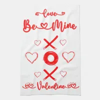 Valentine's XOXO with Hearts in Red | Kitchen Towel