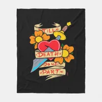 Till Death Do Us Part Vintage Tattoo Classic Fleece Blanket