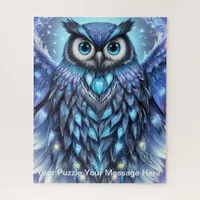 Mystical Blue Owl of Light Jigsaw Puzzle