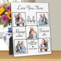 Stylish GRANDMA Personalized 5 Photo Collage Plaque