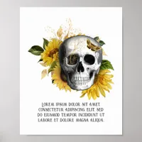 Gothic Sunflower Skeleton Poster