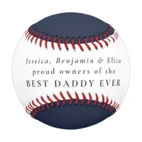 Best Daddy Ever Custom Kids Names Navy White Baseball