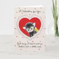 Vintage Valentine Kitty Holiday Card