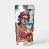 Red Bikini, Sunglasses and Bandana Woman   Insulated Tumbler