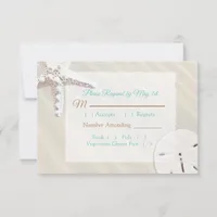 Sand Dollar and Starfish Oceanic Wedding RSVP