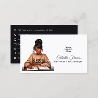 Bold Afro Black Woman Boss Empowerment Art Business Card