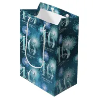 Fireworks Sweet 16 Teal ID984 Medium Gift Bag