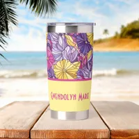 Stained Glass Abstract Purple Yellow Pink  Insulated Tumbler