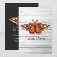 Mystical Celestial Gold Moths Invitation