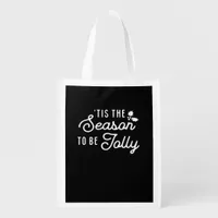 Tis The Season To Jolly Retro Style Grocery Bag